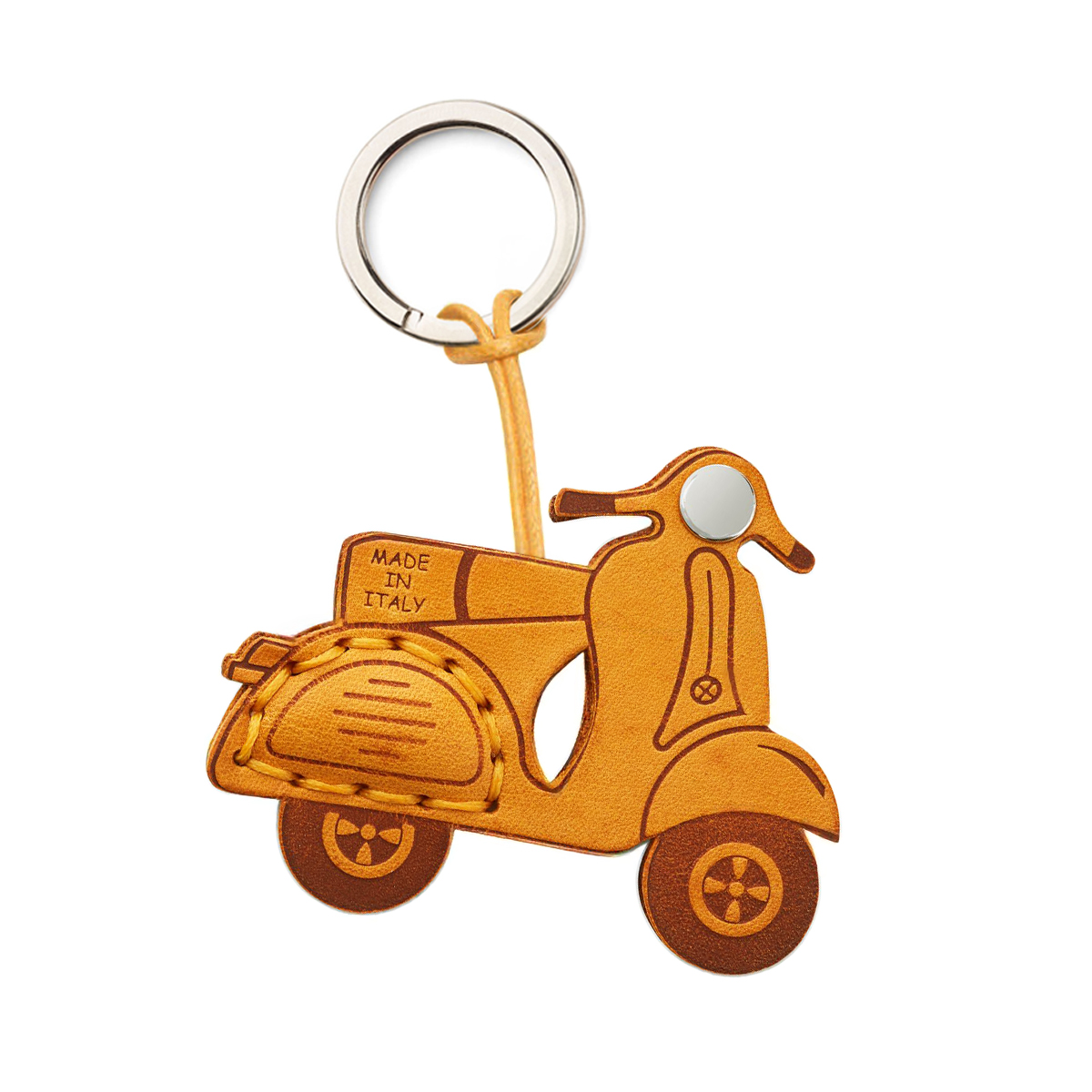 Atslēgu piekariņš no ādas ar Vespa zīmolu