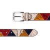 Vīriešu josta no oriģinālas pitona ādas, dažādu krāsu patchwork stils, roku darbs